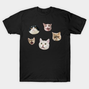 Funny cat faces sticker pack T-Shirt